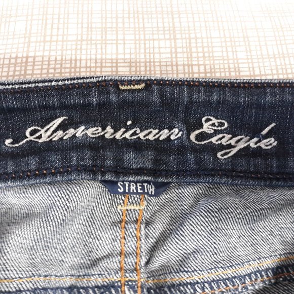 American Eagle Women's Jeans Size 4 Straight Crop Artist Low Rise Stretch Blue - Picture 8 of 16